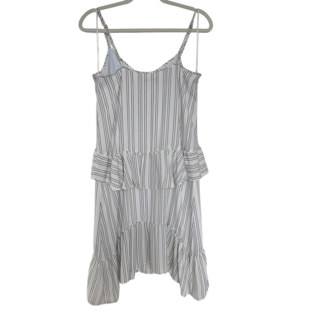 Rebecca Minkoff Taylor Striped Ruffle Dress Asymmetrical Hem Size 4 - Picture 4 of 7